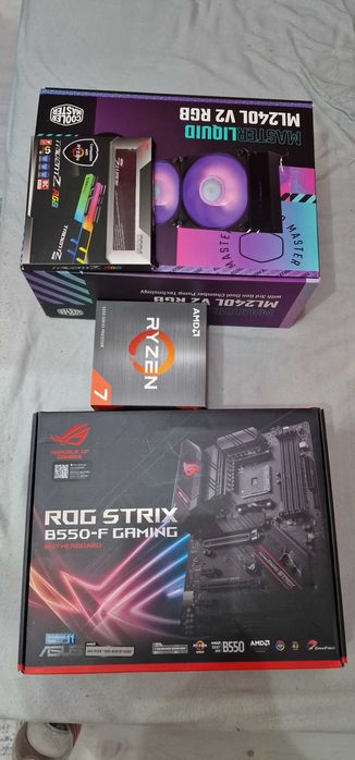 Zestaw Ryzen 5800x, 32gb ram RGB, płyta główna ROG i chłodzenie wodne