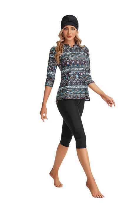 Elegancki Strój Kąpielowy z 3/4 Rękawem dla Kobiet, Bikini, 3XL, X1