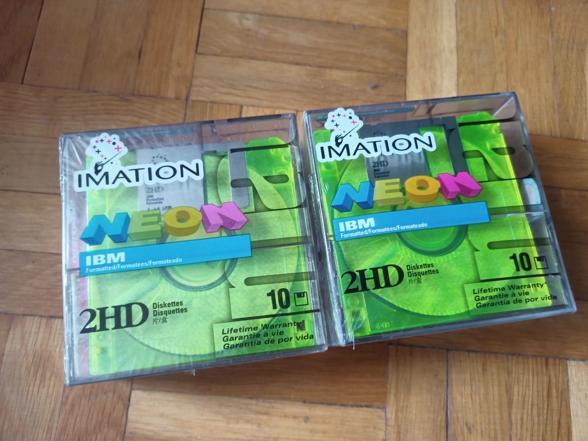 dyskietki imation neon dyskietki komputerowe 1,44MB stare dyskietki