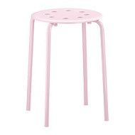 Zestaw 7 sztuk Stołek taboret IKEA Marius różowy stołki taborety