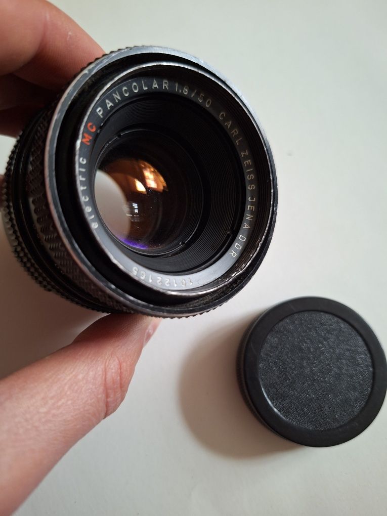 Obiektyw Zeiss Jena Pancolar MC 50mm f1.8 + adapter Canon EF