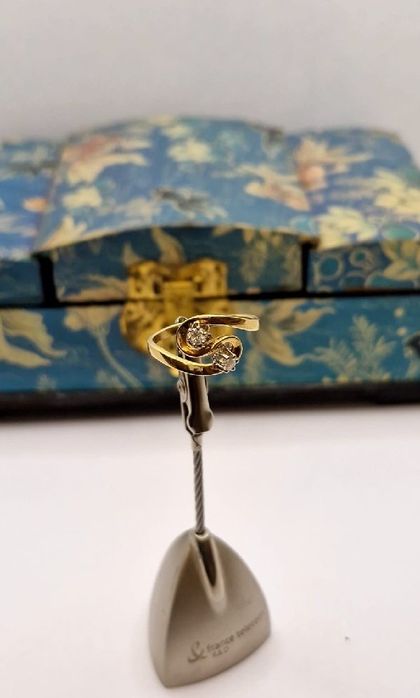 Pierścionek złoto 14k Toi et Moi brylanty 0,18 ct R18 wycen