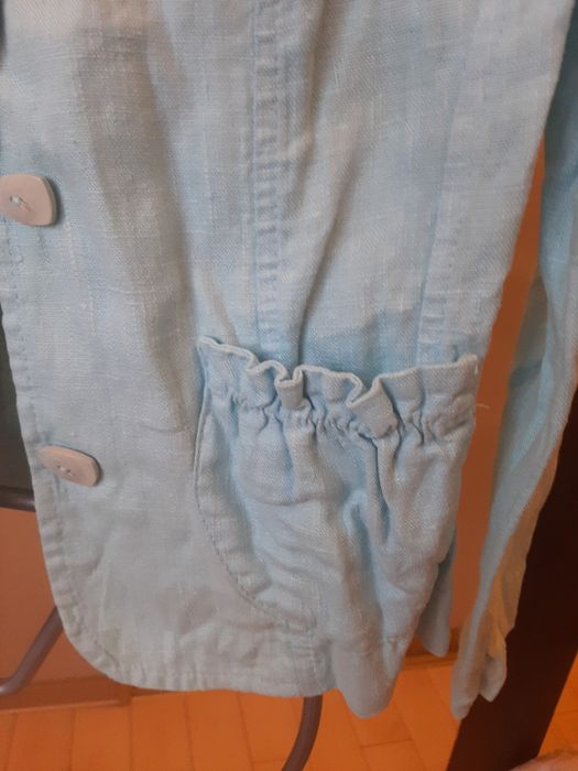 Żakiet marynarka lniana niebieska