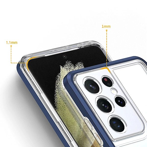 Clear 3in1 etui do Samsung Galaxy S22 Ultra żelowy pokrowiec z ramką n