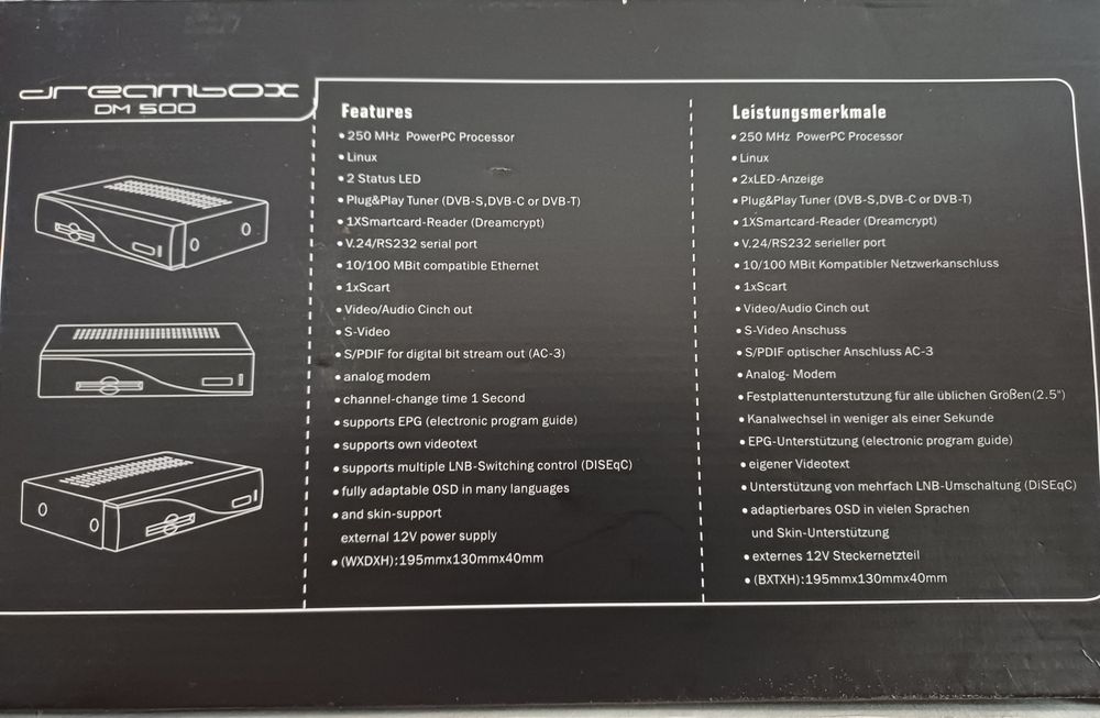 Dreambox DM500 - Sintonizador de satélite- nova