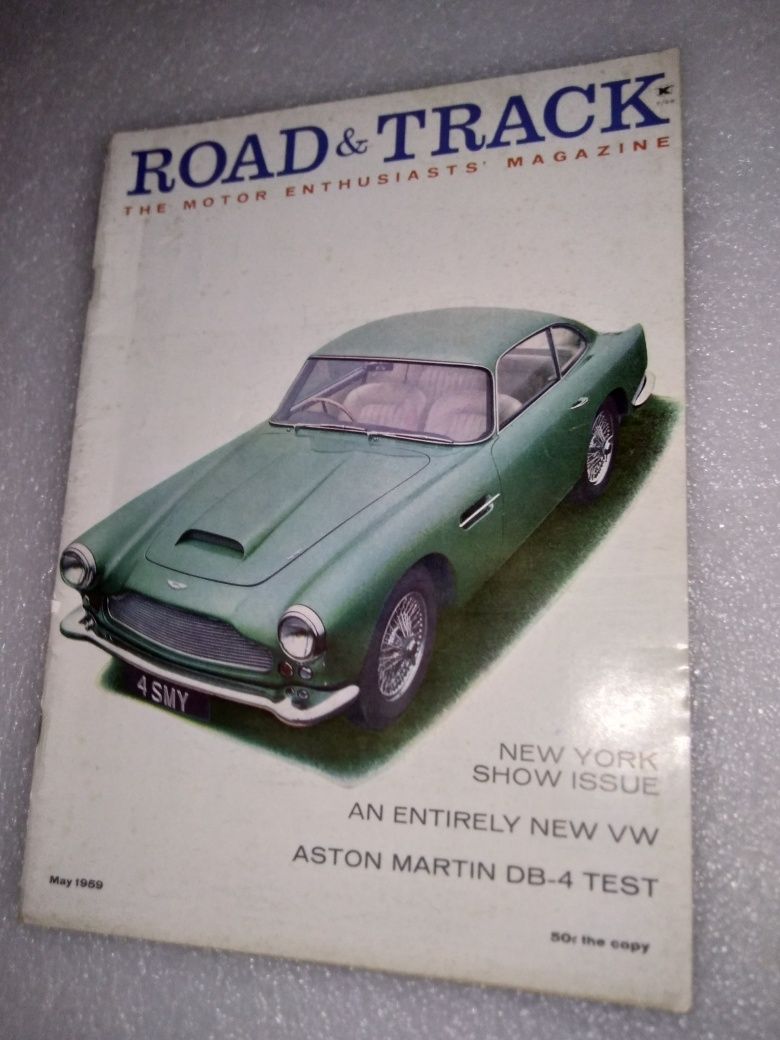 Antiga e Rara Revista Road & Track Aston Martin de 1959