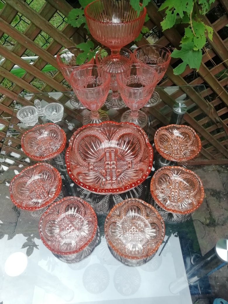 Verre Brillant, Hsg Ząbkowice,miseczki, miski, PRL, szkło, vintage, ko