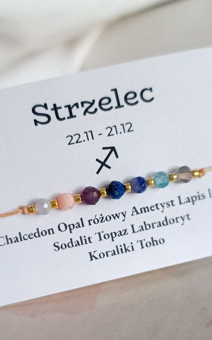 Bransoletka kamienie naturalne minerały znak zodiaku STRZELEC