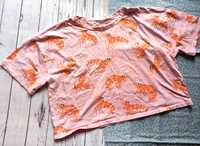 Koszulka t-shirt top krewetki bawełniana różowa homary Reserved
