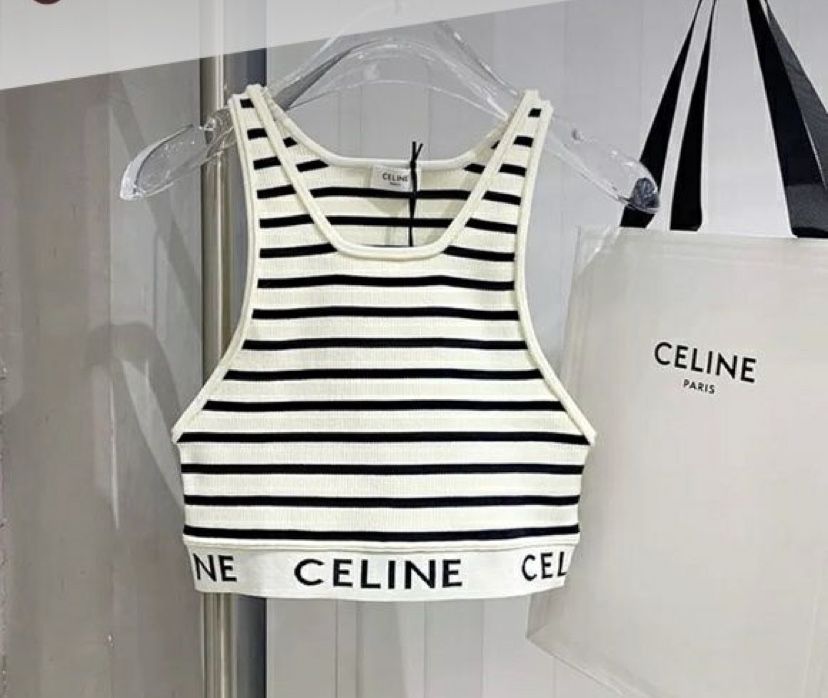 Top Celine w paski crop top
