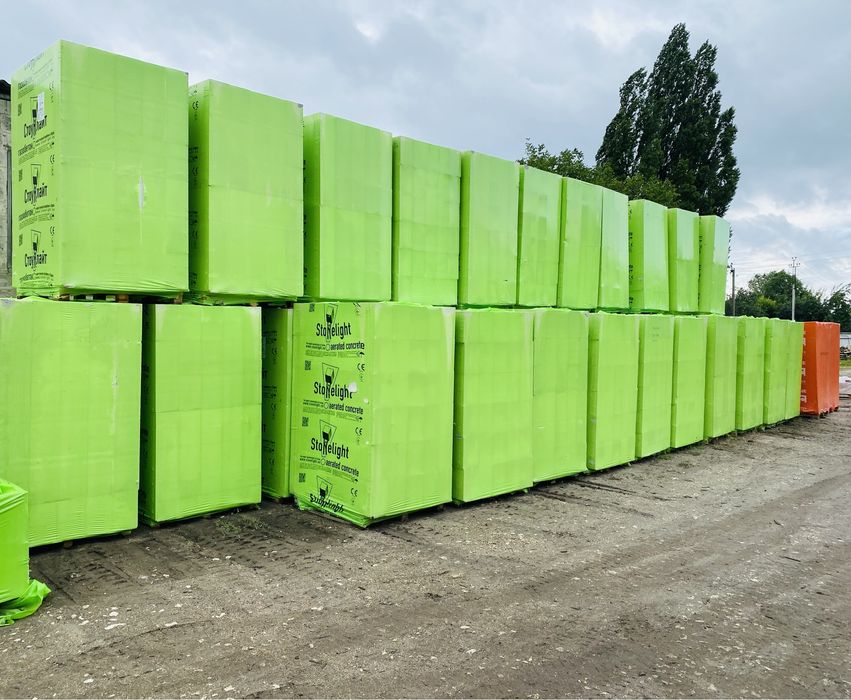 Піноблок газоблок газобетон d400 d500 бровари доставка маніпулятором