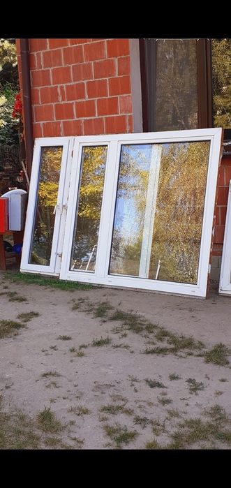Okna plastikowe używane 2 bardzo duże cena za 2szt taniej