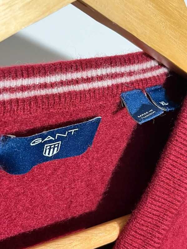burgundowy welniany damski sweterek gant