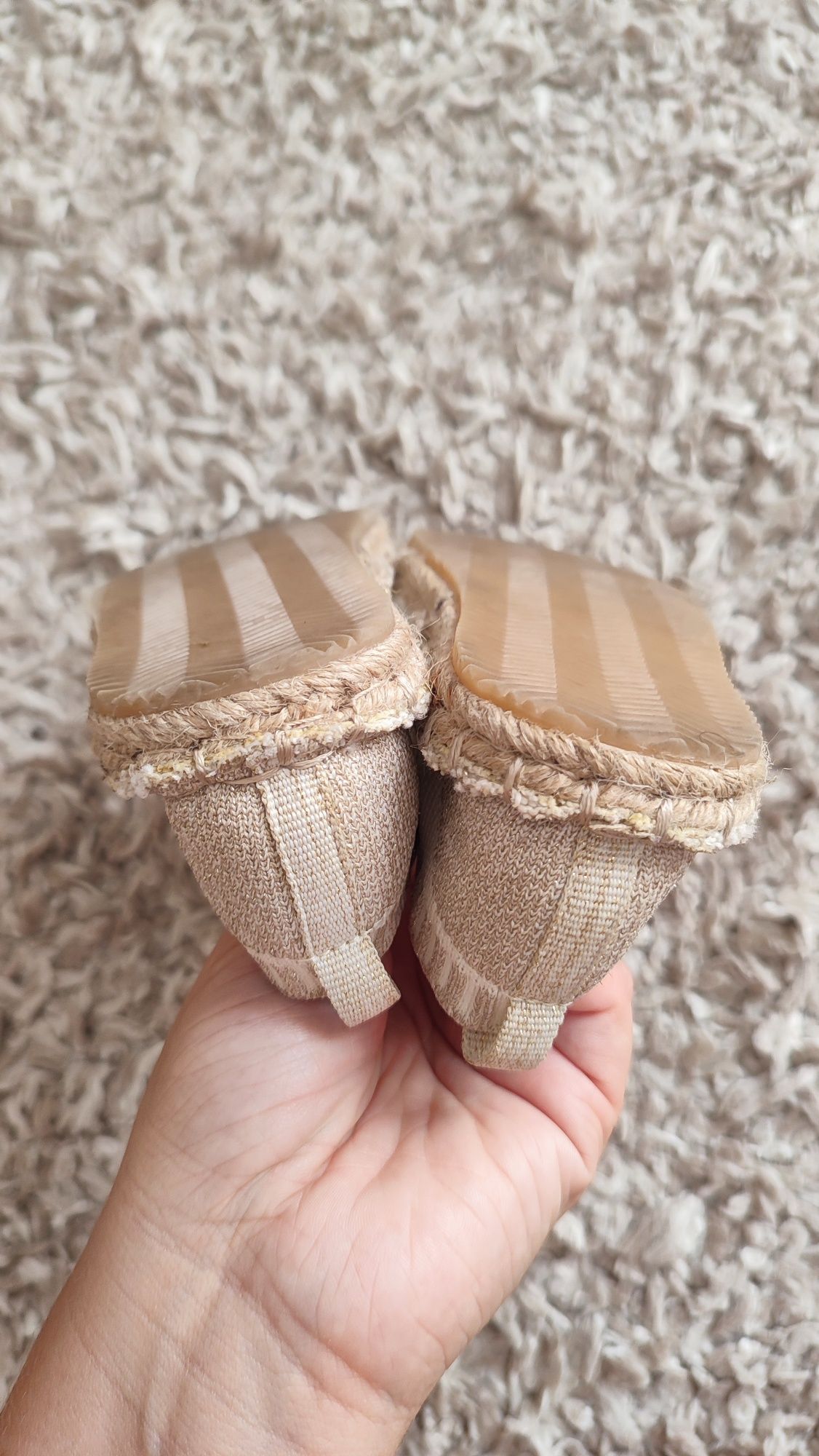 Espadryle beżowe kremowe  Zara , nowe , r.26