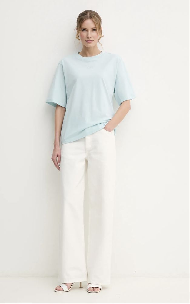 Футболка BOSS Бірюзовий Oversize нова колекція HUGO