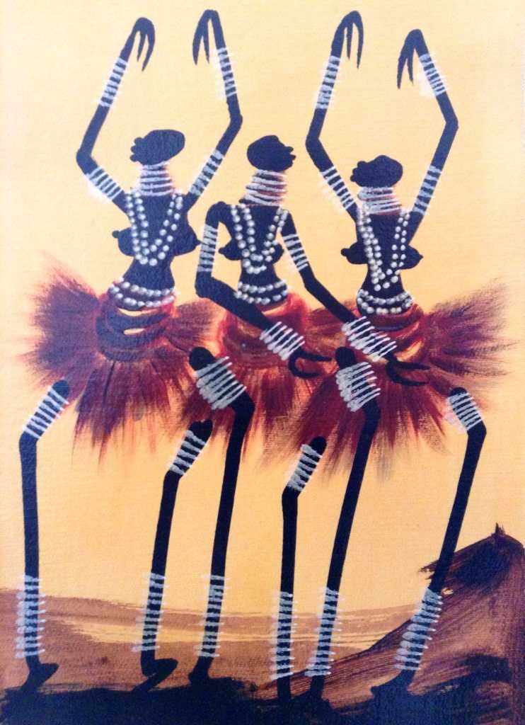 Arte Africana de Inspiração Masai - Pintura de Artista Queniana
