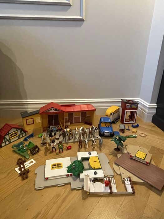 Klocki playmobil miks różnych zestawów stadnina, zwierzęta
