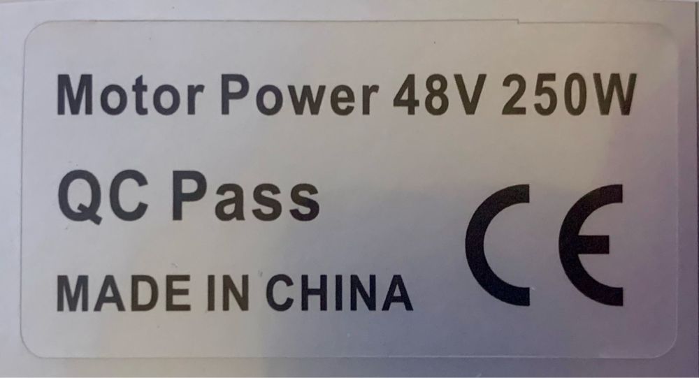 Naklejka na silnik rower 48V 250W