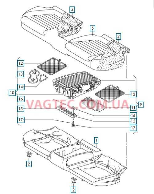 3C8863328B Вставка для речового відділення VOLKSWAGEN CC 2008-2012