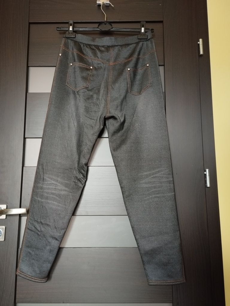 Nowe getry legginsy spodnie ocieplane jeans L/XL