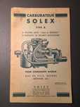SOLEX - manual de instruções - carburateur type X gaz et essence