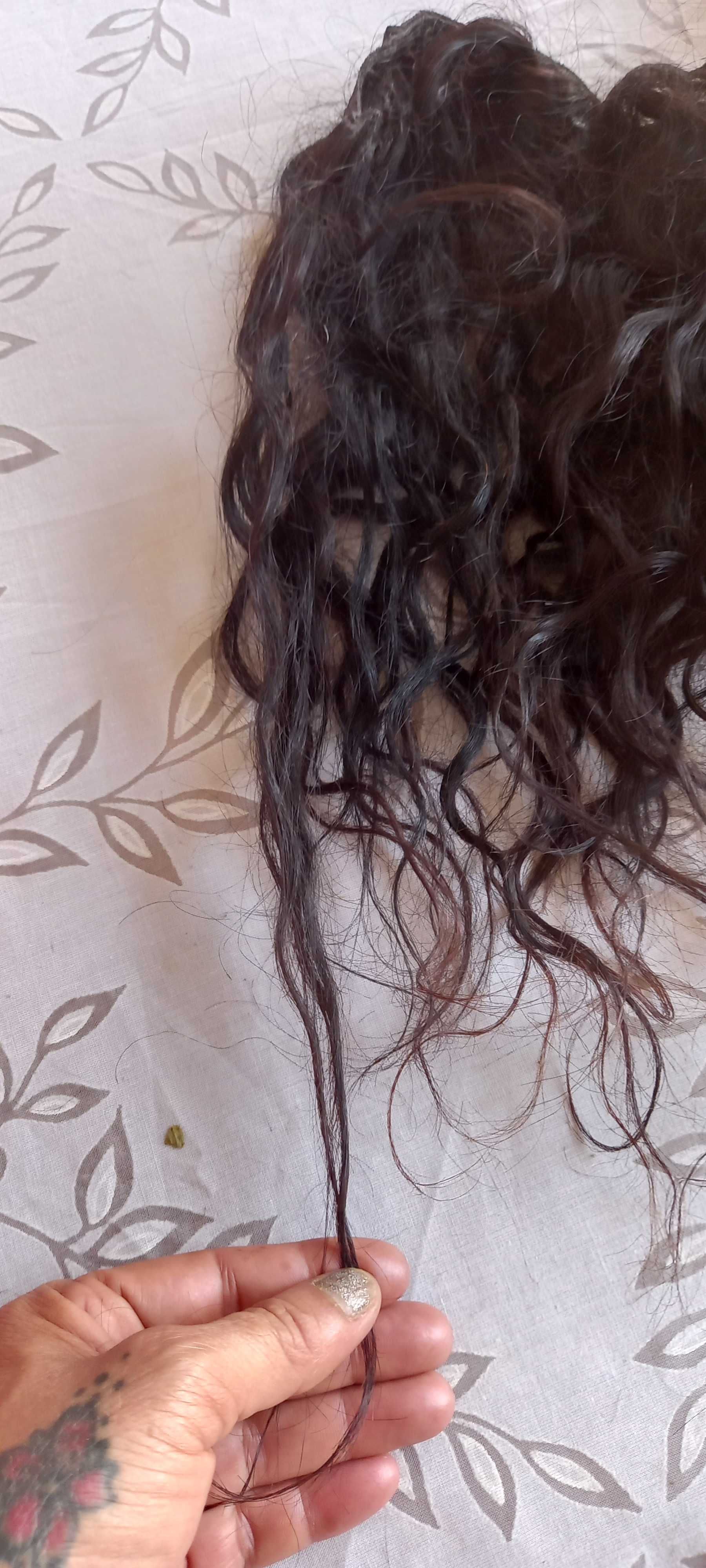 Extensões de cabelo natural com cerca de 50cm cast. escuro pode pintar