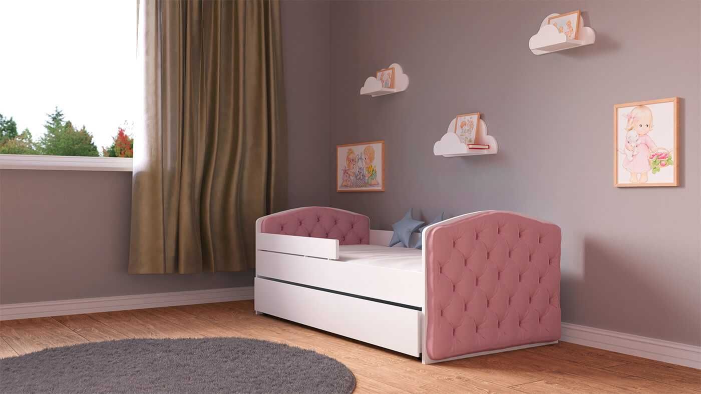 NOWE Łóżko dziecięce OLA QUEEN 80x160 + MATERAC + SZUFLADA