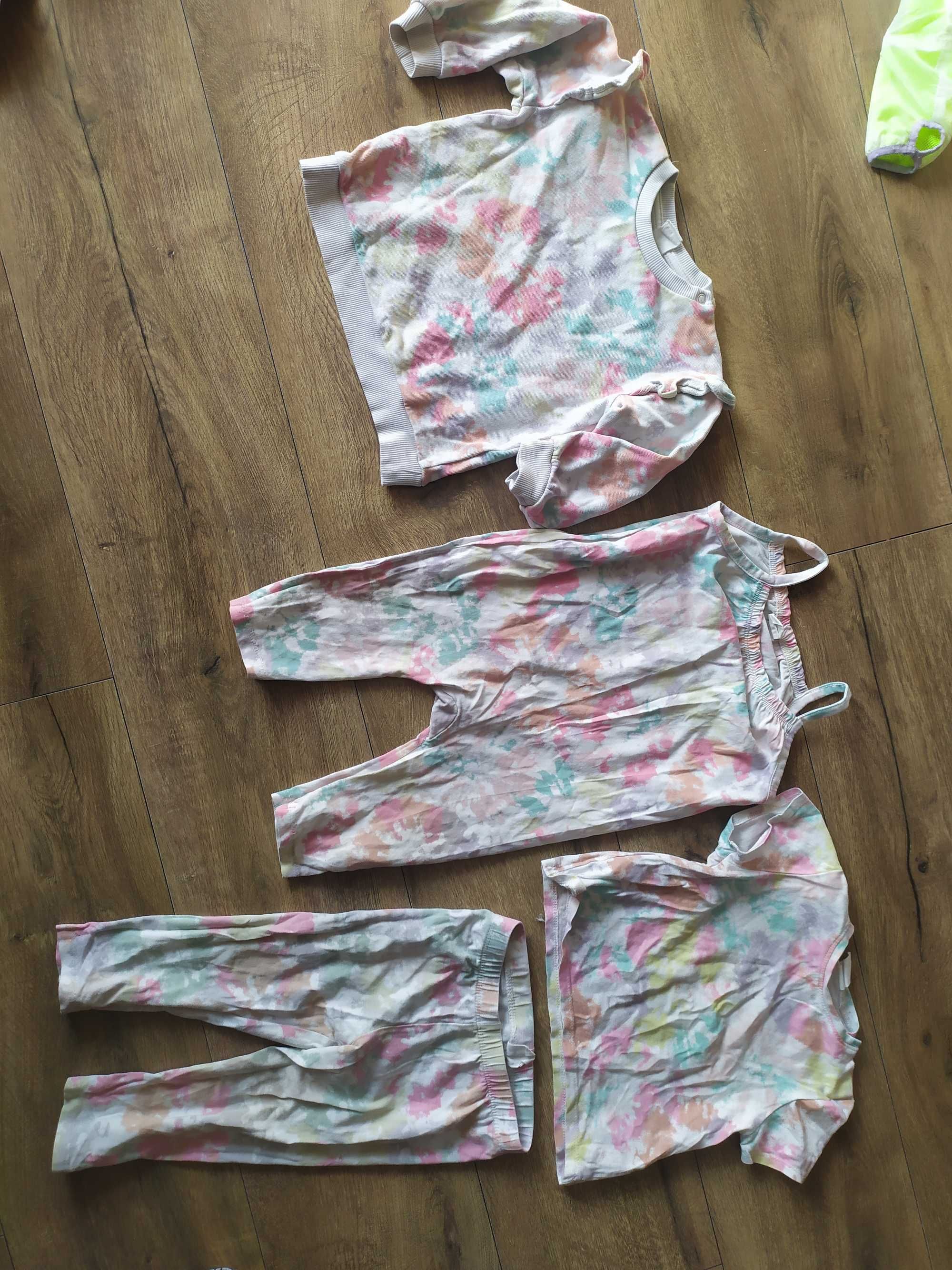 Komplet H&M 74/80 cm dla dziewczynki pastelowe kolory lato wiosna