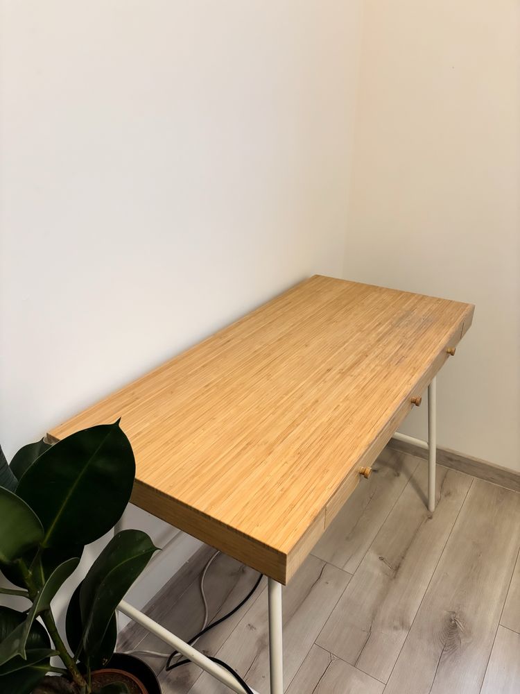 Biurko bambusowe w stylu Boho IKEA Lillasen | 2 sztuki