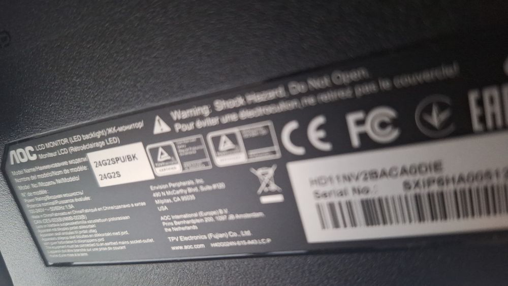 Monitor AOC 24G2SPU/BK LCD led używany