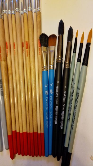 Pędzle Renesans, Princeton, Happy color, Art Creation. 25 sztuk