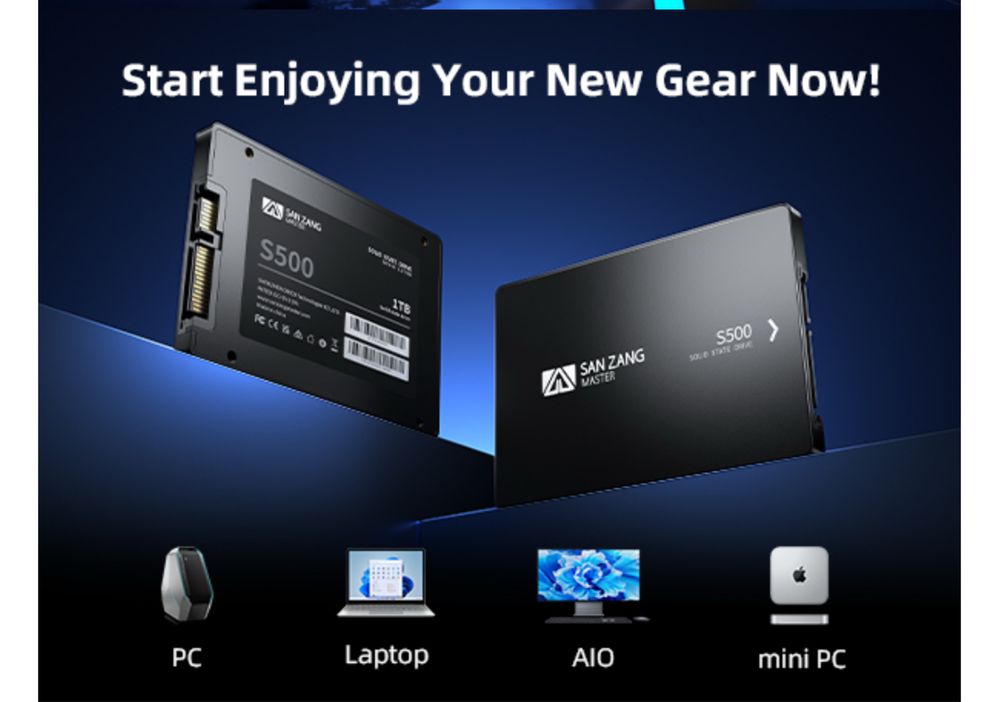 Ssd san zang 1 tb sata III 2,5” s500 внутрішній накопичувач