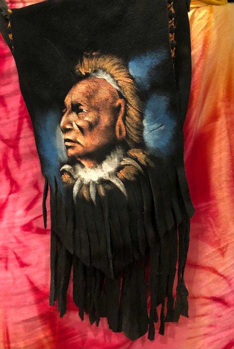 Винтажная замшевая сумка ручной работы из Перу