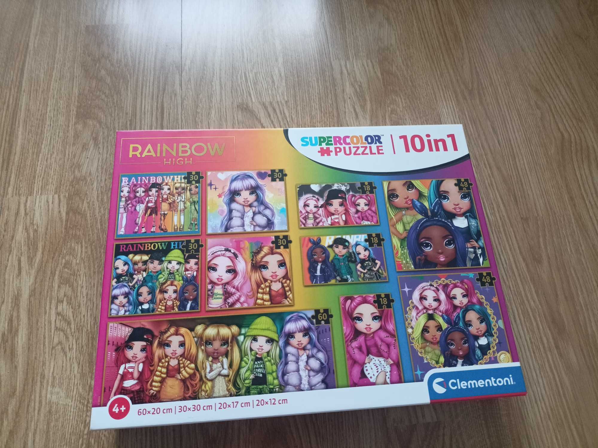 Clementoni Puzzle 10 w 1 Rainbow High 4+ jak nowe