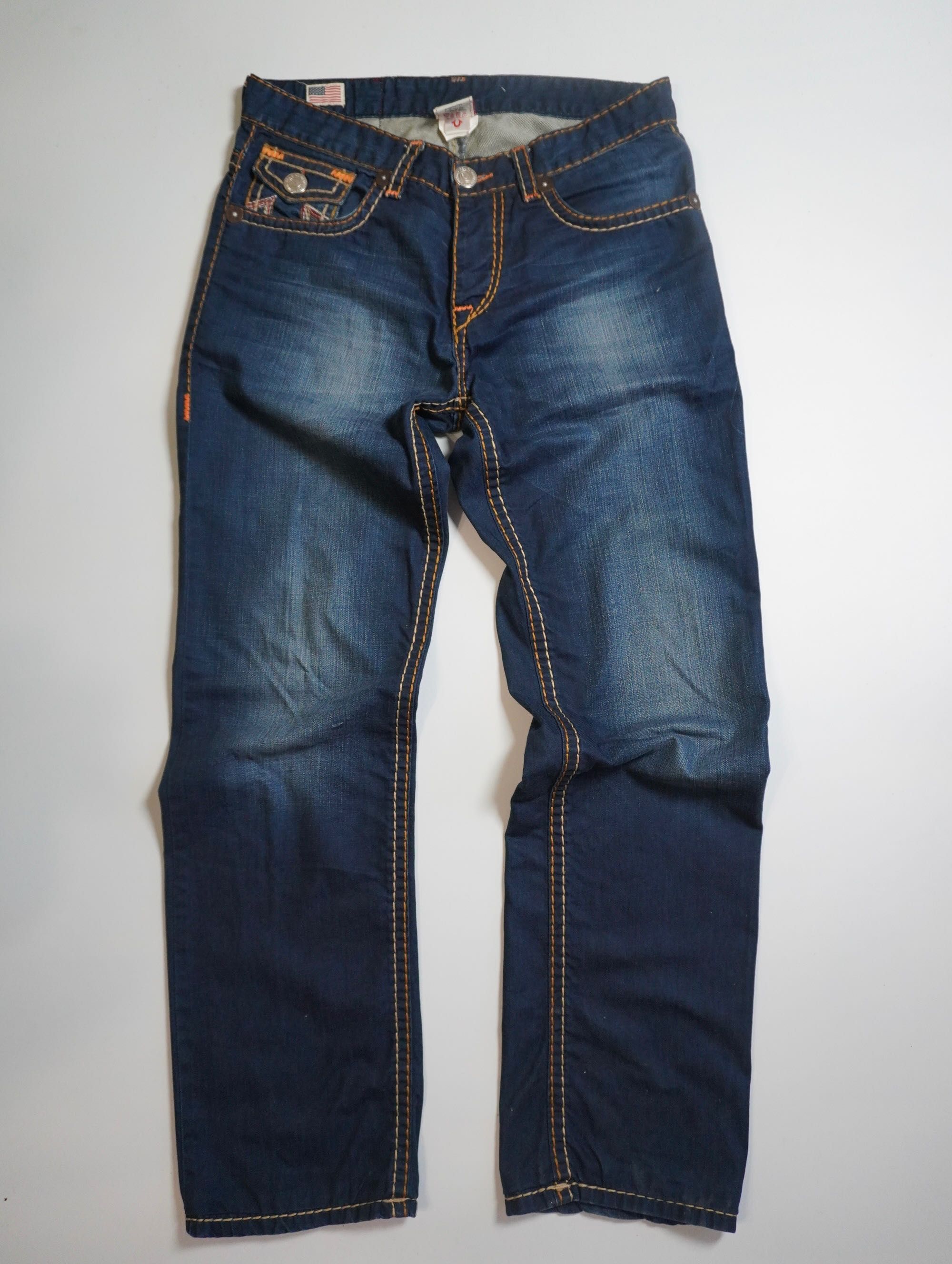 True Religion Billy Super T spodnie y2k 33 L granatowe jeans