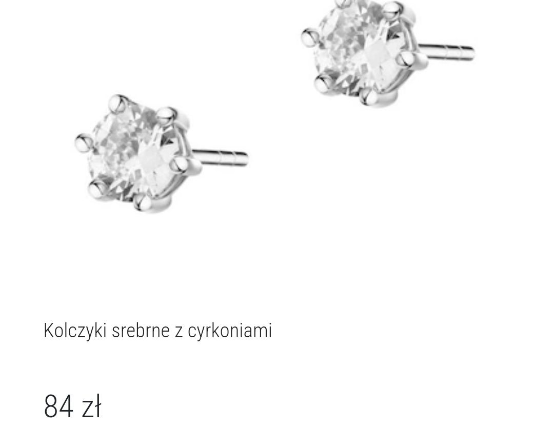 Kolczyki nowe Apart pudełko cyrkonie