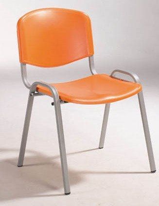 Cadeira fixa 4 pes multiusos costa e assento polipropileno empilhavel