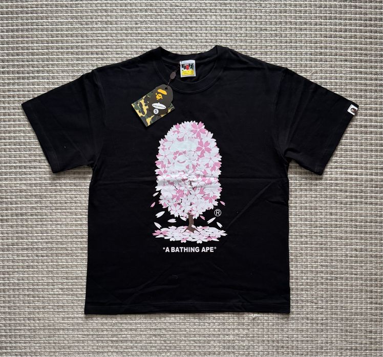 Koszulka Bape Sakura T-shirt Oryginalna czarna damska bluzka BAPE Tee