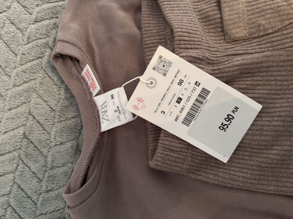 Komplet zara 98 nowy prążek dzianina