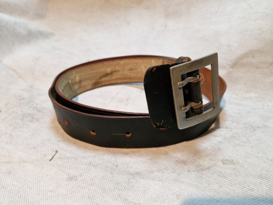 Oficerski Pas Wojskowy Skórzany LWP Lotnictwo Czarny 125 cm