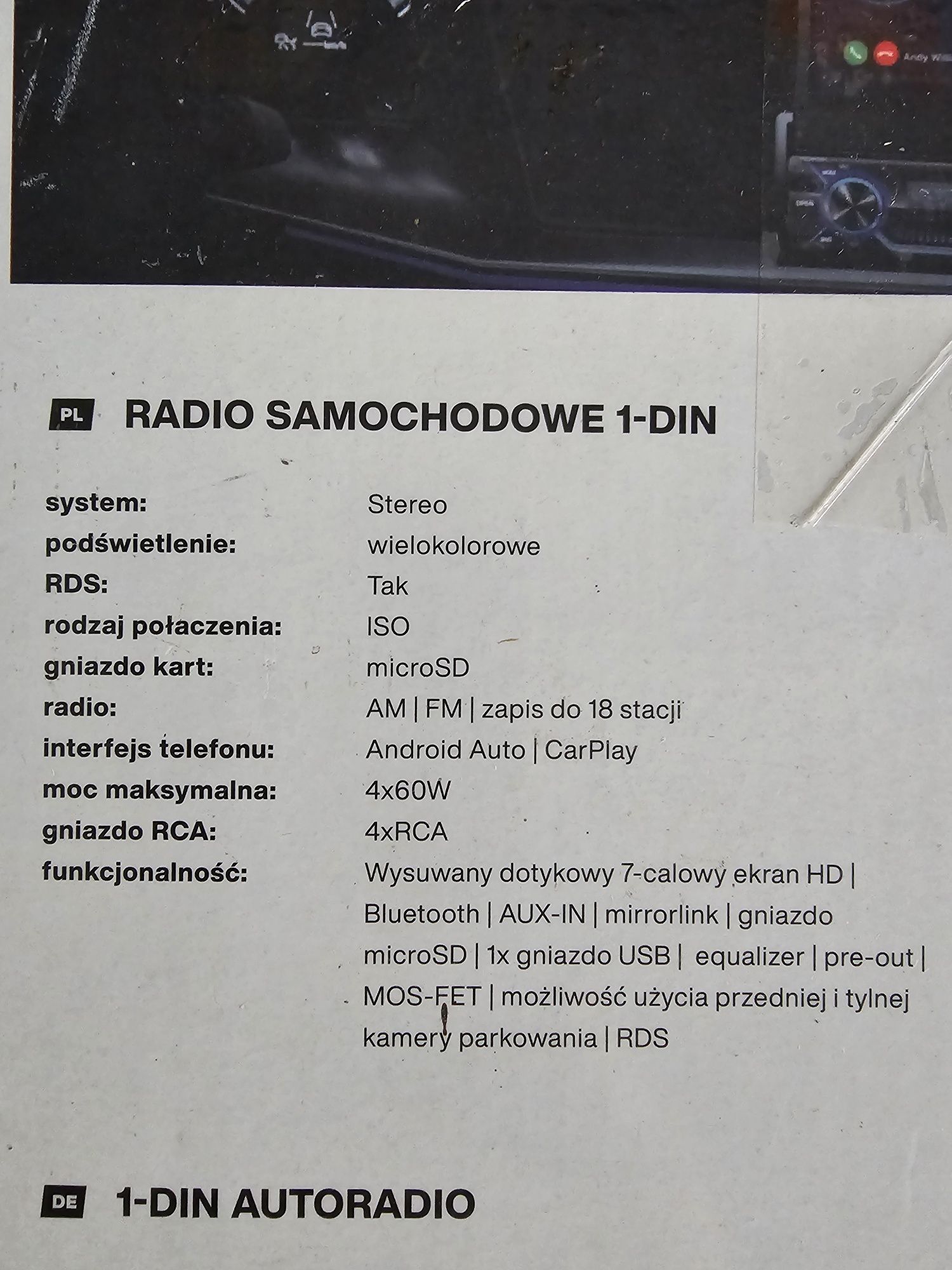 Radio Vordon HT-520 Vegas wysuwany ekran 7" Bluetooth carplay android
