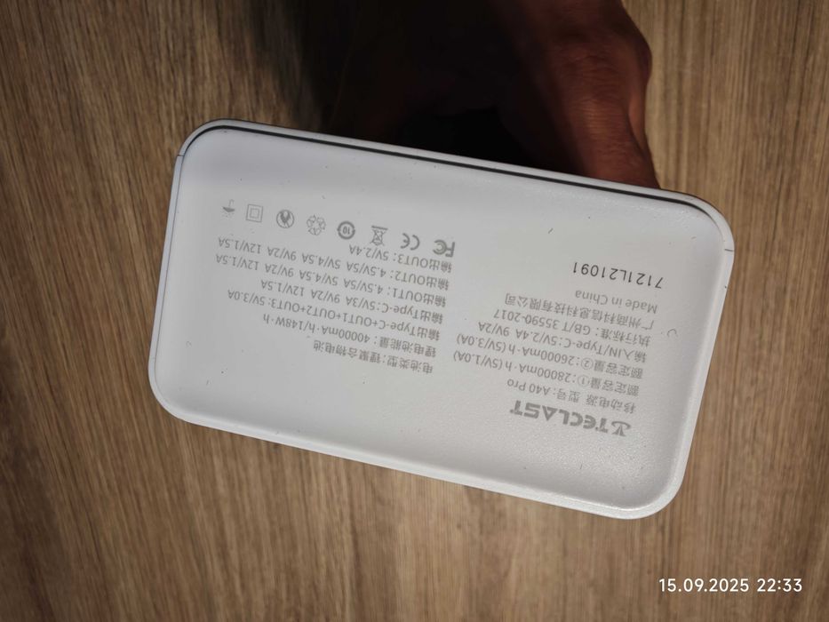 Teclast A40 Pro 20W PD 22.5W SCP QC3.0 40000mAh Power Bank LED