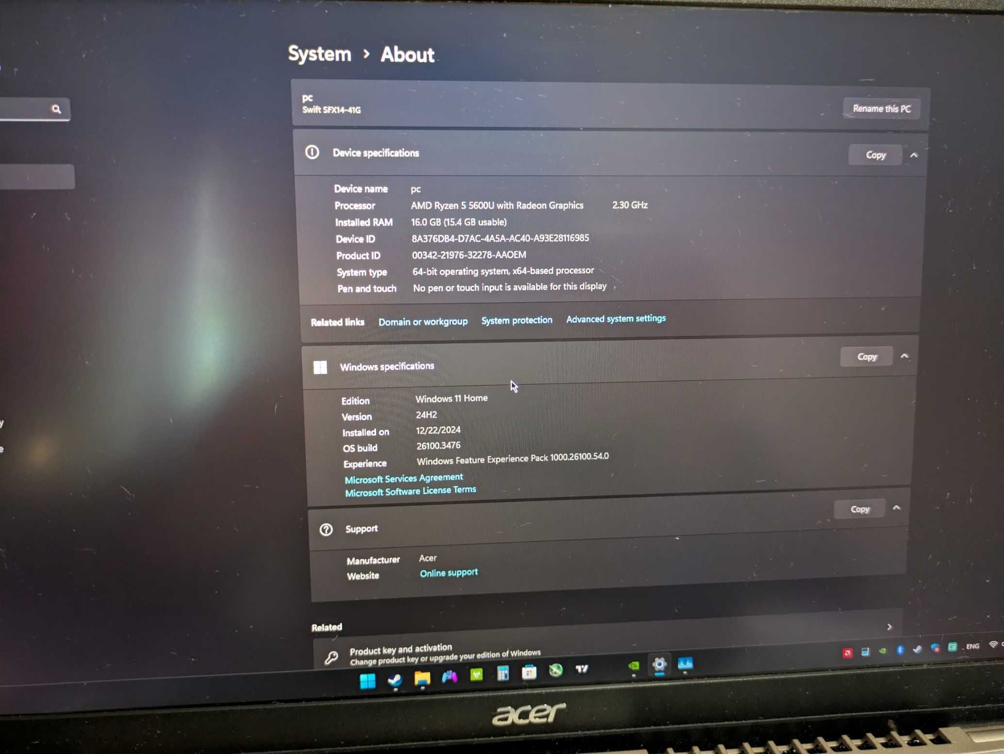 Laptop do gier RTX 3050 / Ryzen 5/ 16GB – Acer Swift X 14"