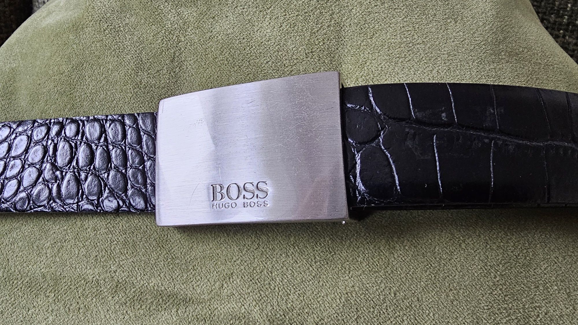 Skórzany pasek Boss krokodyl 93-117 cm