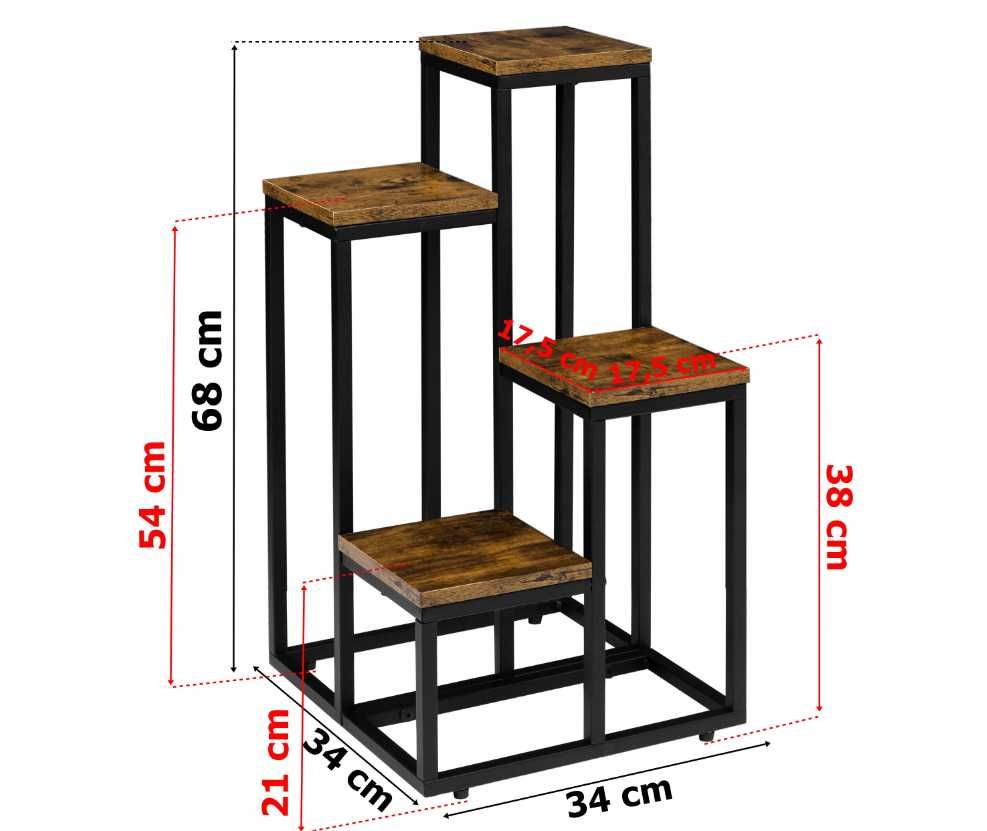 Nowoczesny Kwietnik Stojący Metalowy Stojak Na Kwiaty Loft *WYPRZEDAŻ*