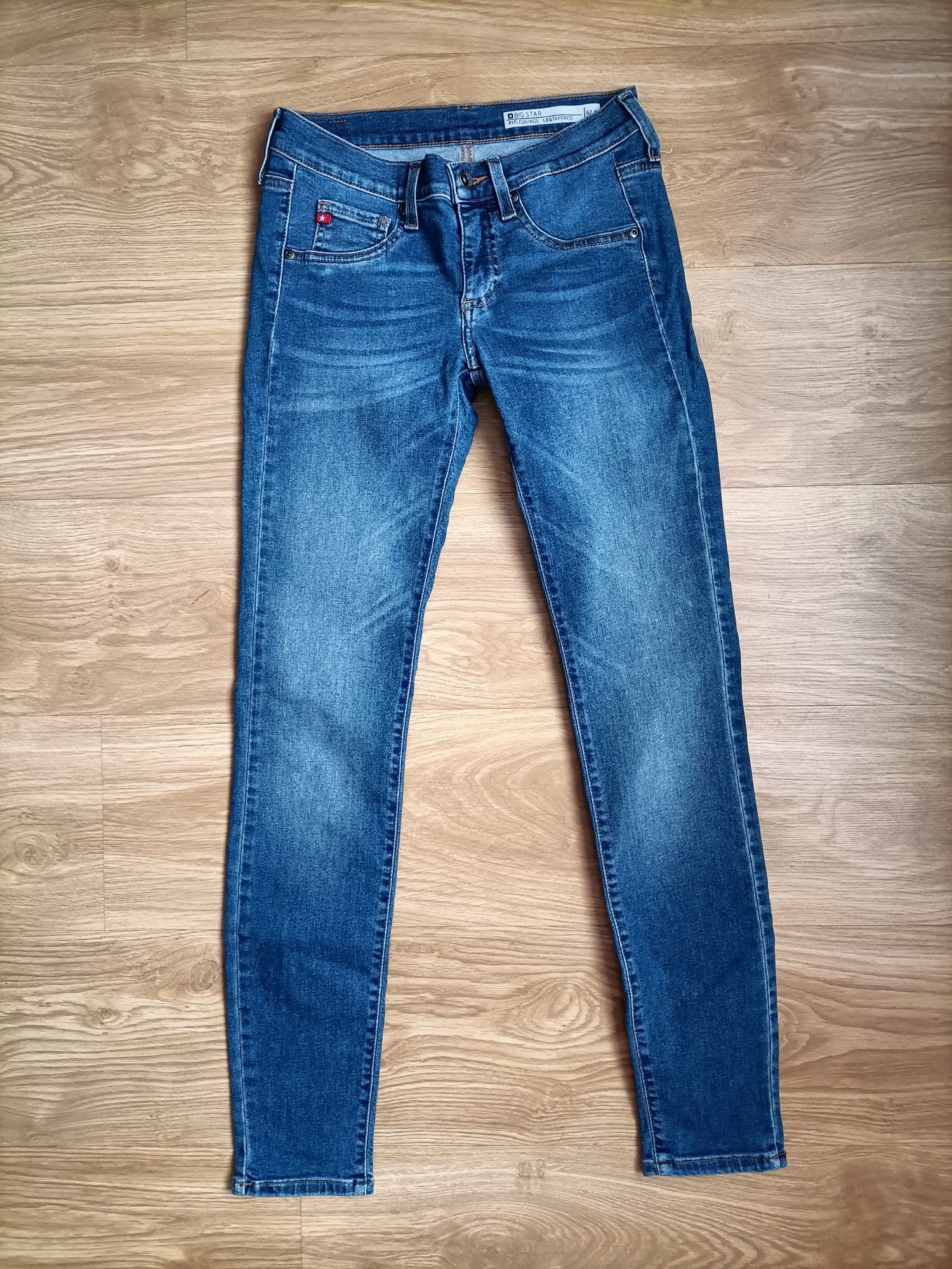Niebieskie spodnie dżinsy skinny rurki Big Star W26 L30