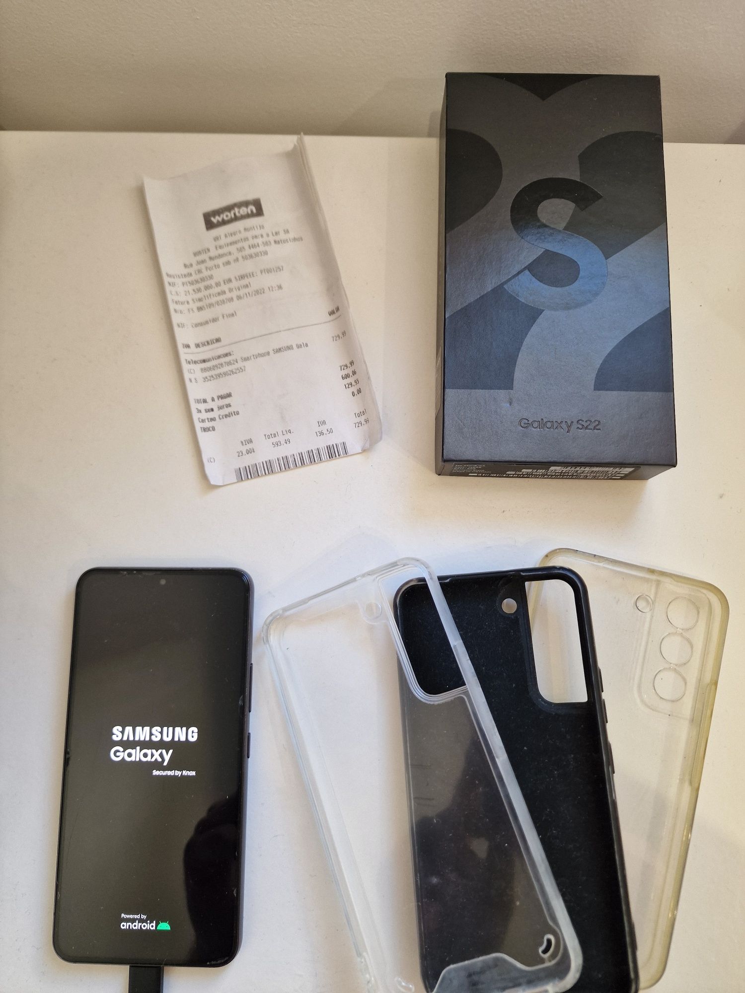 Samsung galaxy S22 com fatura + galaxy buds pro