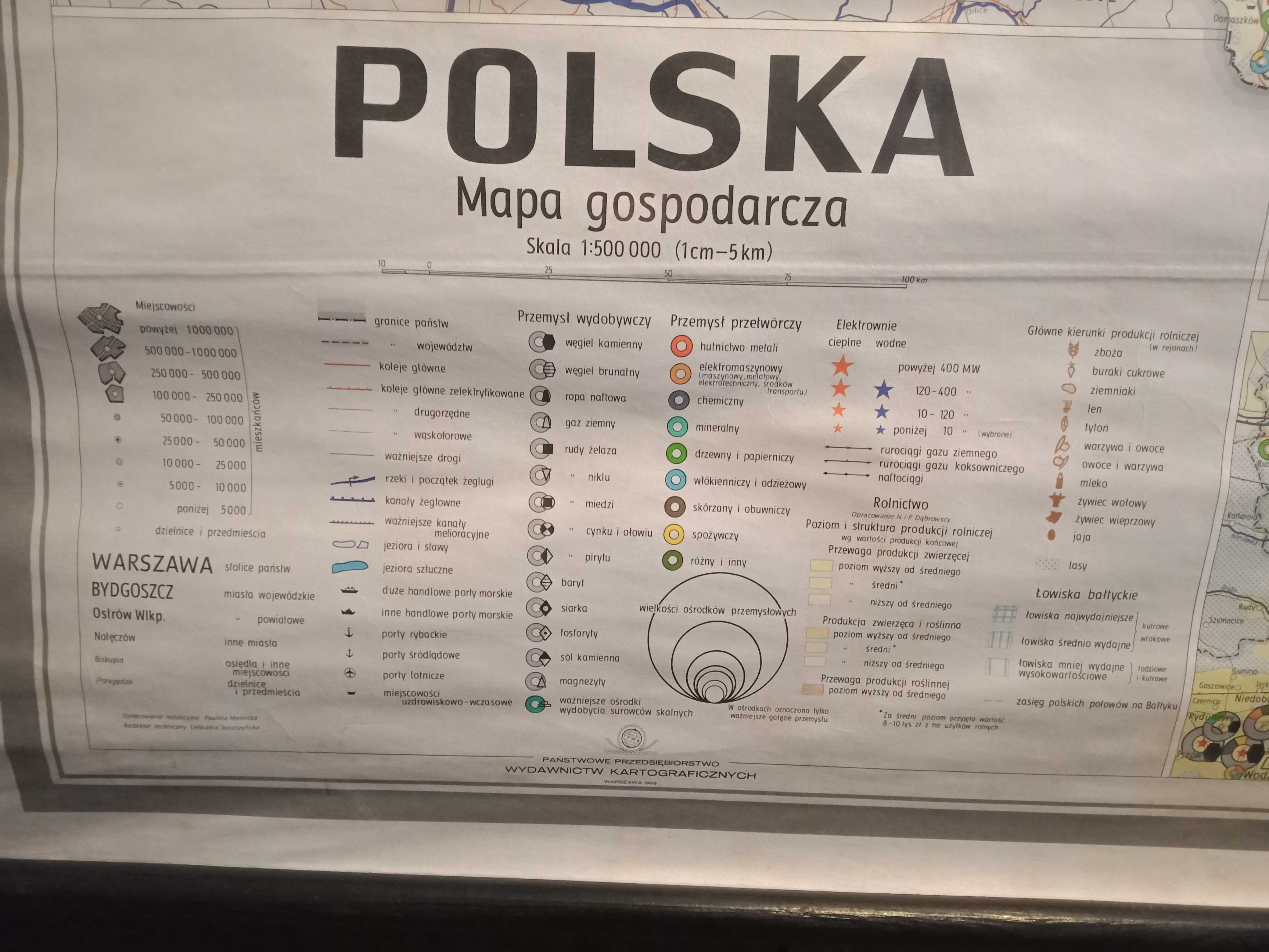 Polska mapa gospodarcza 1969