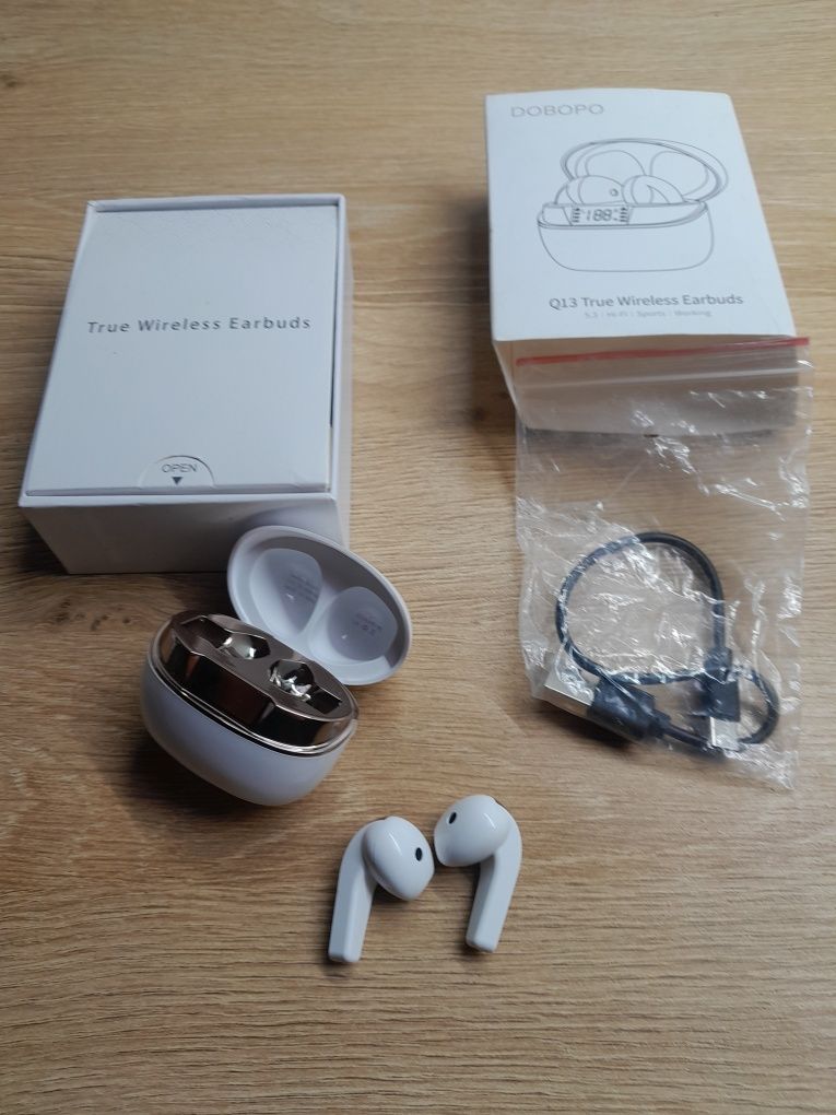 Słuchawki douszne bezprzewodowe bluetooth 5.3 DOBOPO Q13 BIAŁY