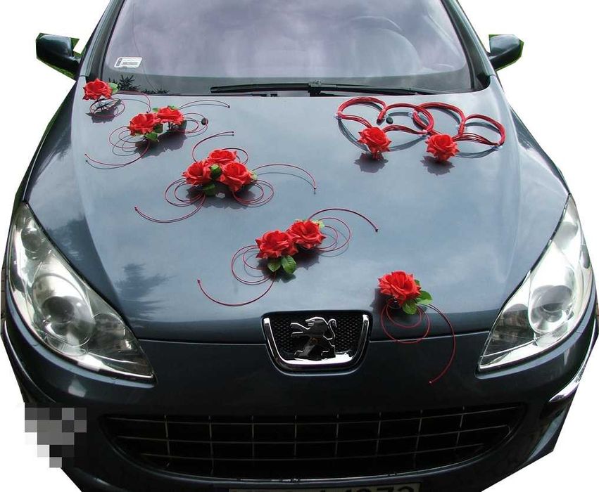 ELEGANCKA CZERWONA dekoracja na samochód 097